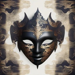 A dark mask with intricate details and a mysterious aura