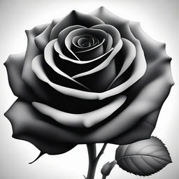 A realistic black rose with velvety petals and intricate details