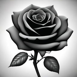 A realistic black rose with velvety petals and intricate details