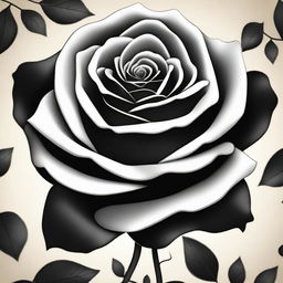 A realistic black rose with velvety petals and intricate details