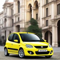 Create a new design for the Matiz car, blending modern aesthetics and features with the classic body style of the original model