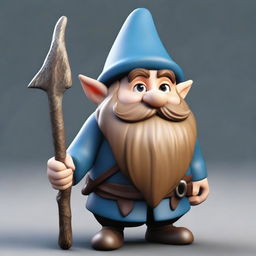 Create a bearded gnome with dark circles under his eyes, looking smart and wise