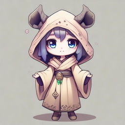 A cute and innocent-looking female Harengon character who is a necromancer living in a desert