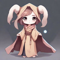 A cute and innocent-looking female Harengon character who is a necromancer living in a desert