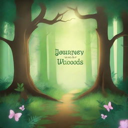 Create a captivating book cover featuring an enchanting forest with a mysterious path leading into the unknown