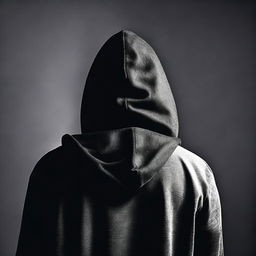 A man seen from behind, wearing a hood and a watch