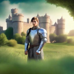 A romantic book cover featuring a knight in shining armor