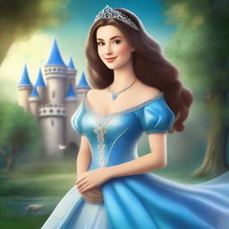 Design a fantasy book cover featuring a majestic princess in an enchanted kingdom