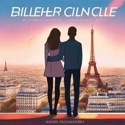 A book cover featuring a teenage French couple standing together on the Eiffel Tower