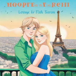 A book cover titled 'Love from the Eiffel Tower'