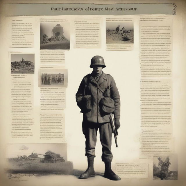 Create a page design for a project based on World War literature