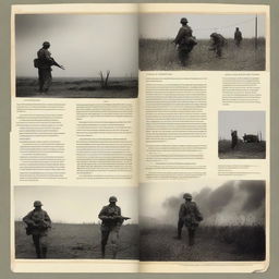 Create a page design for a project based on World War literature