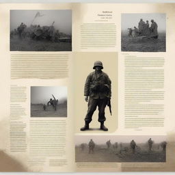 Create a page design for a project based on World War literature