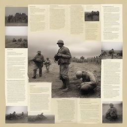 Create a page design for a project based on World War literature