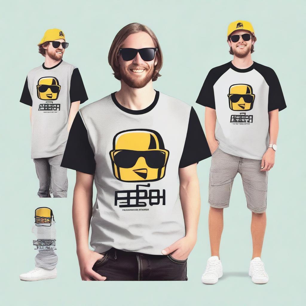 A stylish and trendy T-shirt design featuring a cool graphic or logo