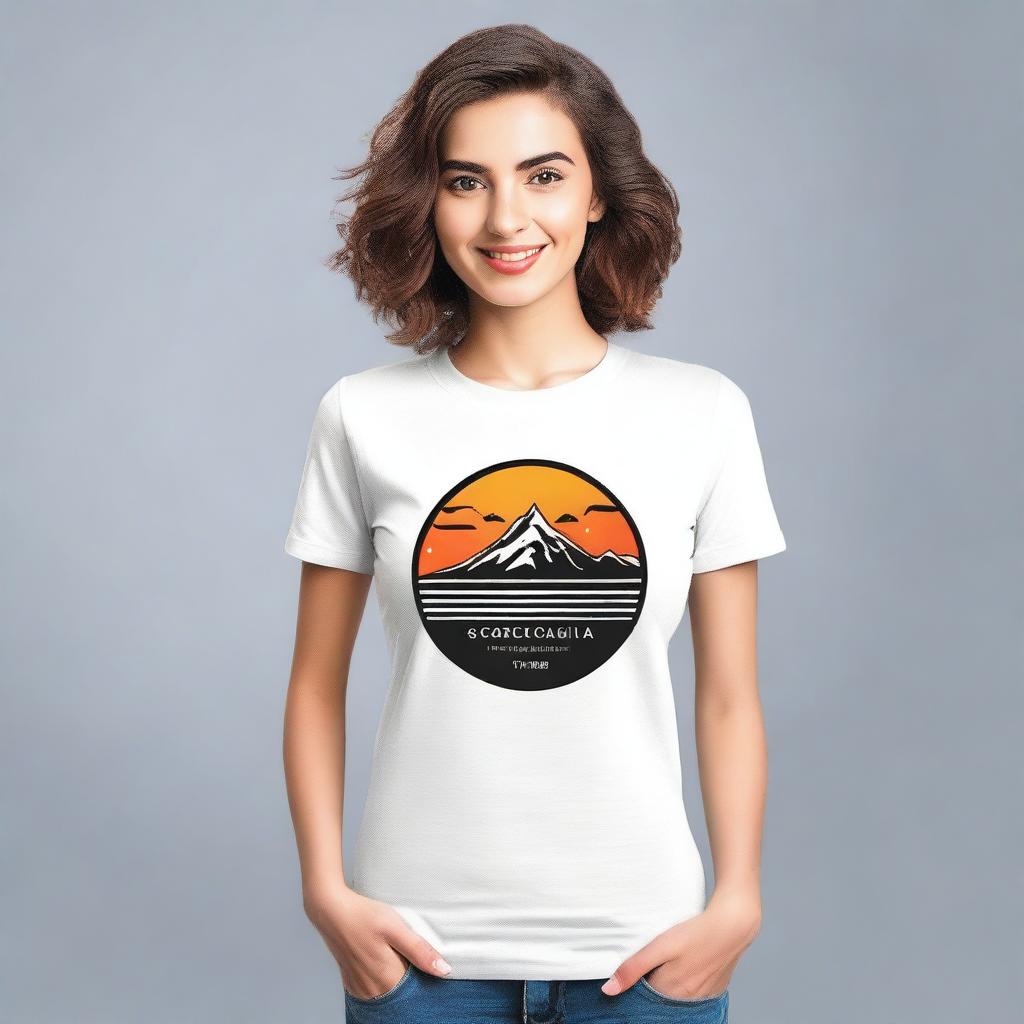 A stylish and trendy T-shirt design featuring a cool graphic or logo