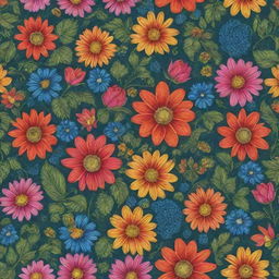 A high resolution, intricate and finely detailed pattern inspired by Ires flowers, filled with vibrant colors.