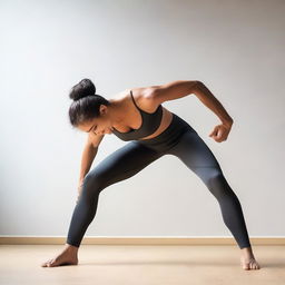 A person in a hot bend pose, showcasing flexibility and strength