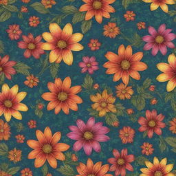 A high resolution, intricate and finely detailed pattern inspired by Ires flowers, filled with vibrant colors.