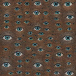 A diverse array of unique and radiant eyes set in an intricate pattern, representing the beauty of different creatures' gaze.