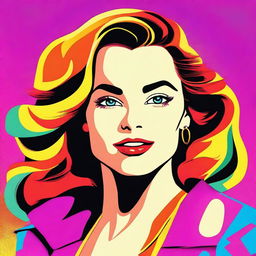 Create an 8k vector illustration of a beautiful woman in pop art style