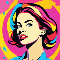 Create an 8k vector illustration of a beautiful woman in pop art style