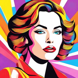 Create an 8k vector illustration of a beautiful woman in pop art style