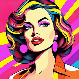 Create an 8k vector illustration of a beautiful woman in pop art style