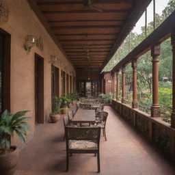 Redesign the bustling rectangular kahu galli. All the diverse shops are now composed of iron patra, each one solid yet intricate. It still features a beautiful garden and spacious sitting areas capable of hosting more than 50 people.