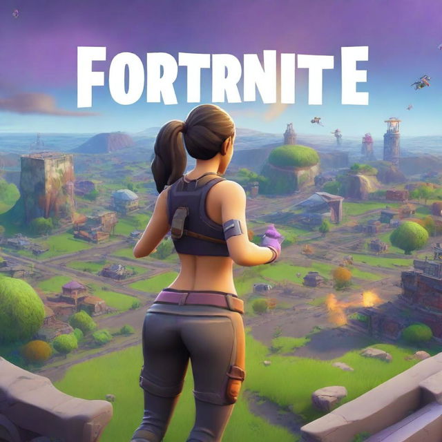 A Fortnite style deathrun map cover featuring a running woman viewed from the backside