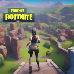 A Fortnite style deathrun map cover featuring a running woman viewed from the backside