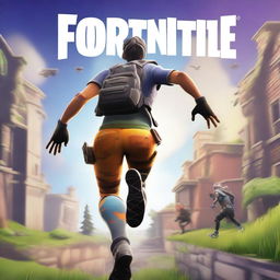 A Fortnite style cover image featuring a running person viewed from the backside