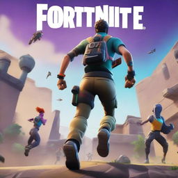 A Fortnite style cover image featuring a running person viewed from the backside