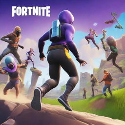 A Fortnite style cover image featuring a running person viewed from the backside