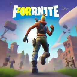 A Fortnite style cover image featuring a running person viewed from the backside