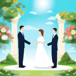 Create an image depicting a contract marriage