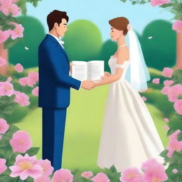 Create a book cover for a novel titled 'Contract Marriage'