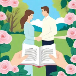 Create a book cover for a novel titled 'Contract Marriage'