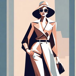 A stylized image of a woman in a fashionable outfit that accentuates her figure