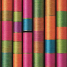 A striking weft design pattern formed by a canister in vibrant, fluorescent colors.