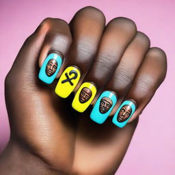 A creative and vibrant design of nails inspired by Tyler, the Creator