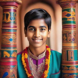 A portrait of an Indian teen, capturing the essence of youth and cultural heritage