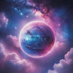 A Kpop album cover featuring beautiful galaxy elements. The design should be vibrant, airy, and should incorporate elements such as stars, cosmic clouds, and bright celestial bodies