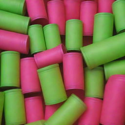 A unique pattern formed by a fluorescent-colored canister of tear gas.