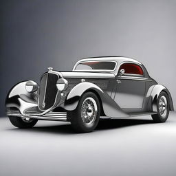 Create a custom supercar that is a fusion of a 1933 Chevrolet Coupe and a Bugatti