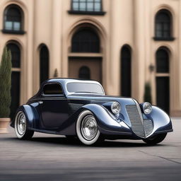 Create a custom supercar that is a fusion of a 1933 Chevrolet Coupe and a McLaren