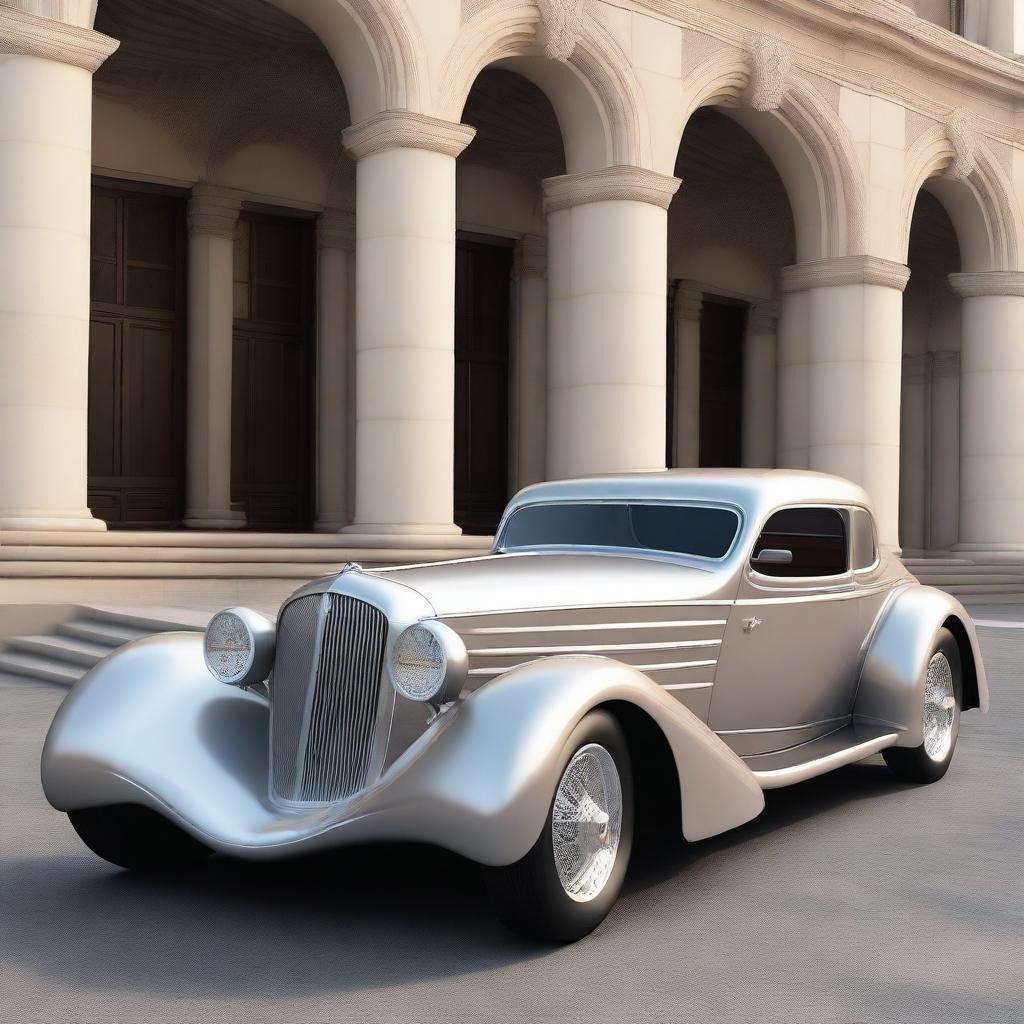 Create a custom supercar that combines the classic design elements of a 1932 Buick Victoria with the modern, high-performance features of a McLaren