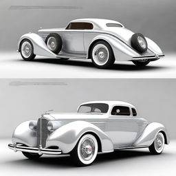 Create a custom supercar that combines the classic design elements of a 1932 Buick Victoria with the modern, high-performance features of a McLaren