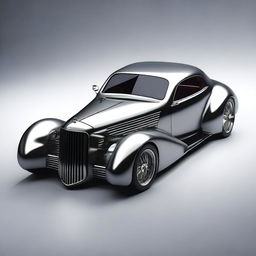 Create a custom supercar that combines the classic design elements of a 1932 Buick Victoria with the modern, high-performance features of a McLaren, infused with a cyberpunk aesthetic