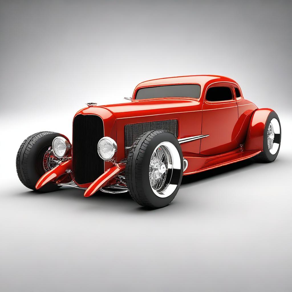 Create a custom supercar that is a fusion of a 1932 Chevrolet Coupe and a McLaren